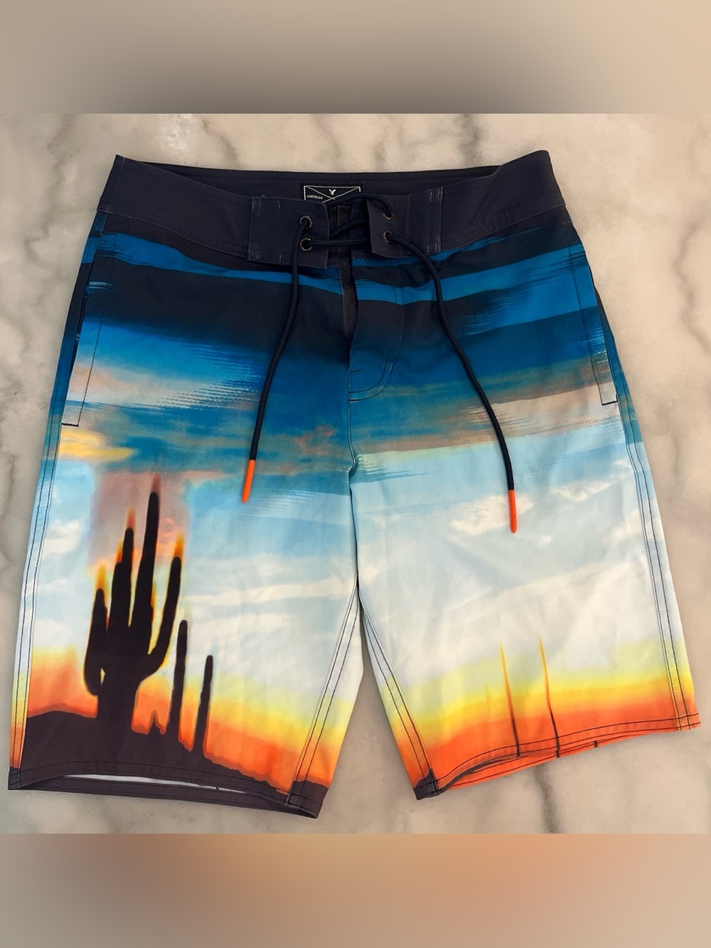 American Eagle Outfitters Men's Cactus Sunset Boardshorts - Blue/Orange